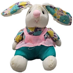 Dollar Tree Nylon Parachute Bunny Easter Plush Stuffed Animal 1990s Vtg Rabbit